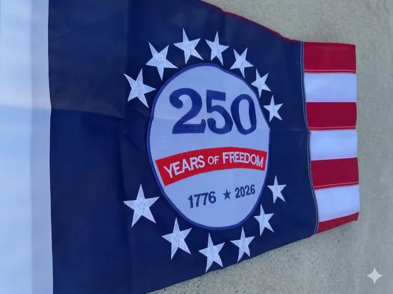 Last Day 49% OFF🔥250th Anniversary USA Commemorative Flag (3x5 Ft).Double-Sided Embroidered