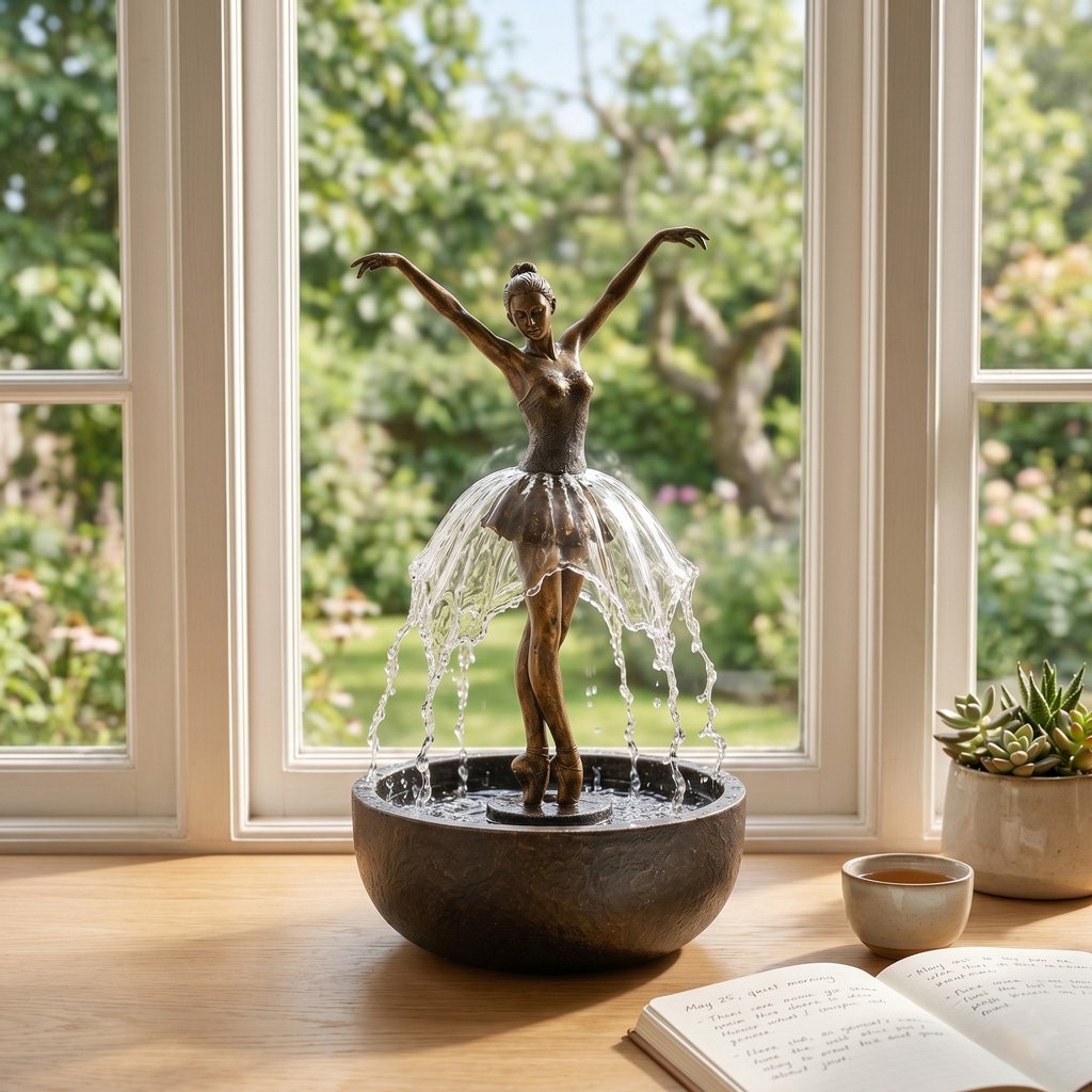 🔥LAST DAY 49% OFF- 💃 Elegant Ballerina Tabletop Water Fountain for Home & Office Decor💧