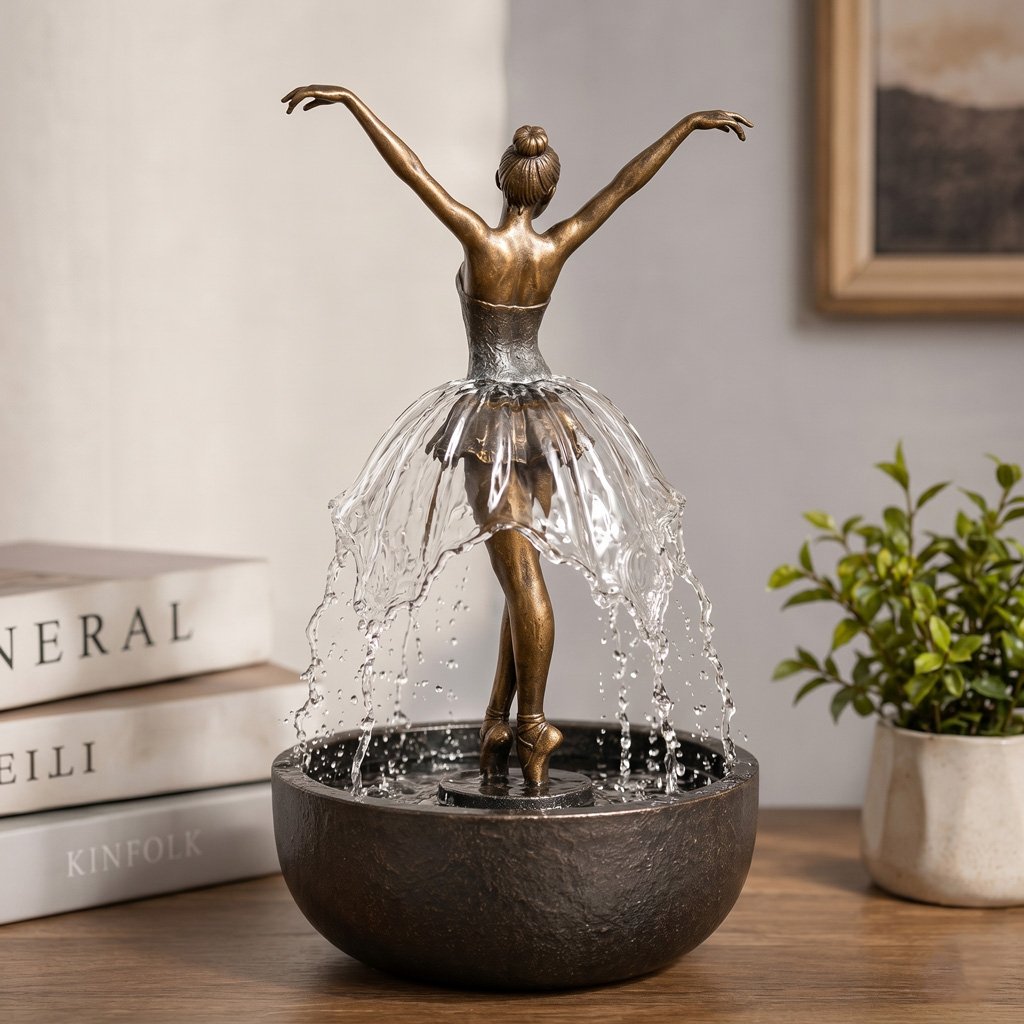 🔥LAST DAY 49% OFF- 💃 Elegant Ballerina Tabletop Water Fountain for Home & Office Decor💧
