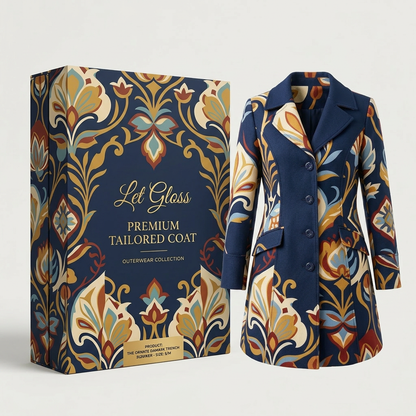 The Ornate Damask Trench – Premium Tailored Coat Outerwear Collection