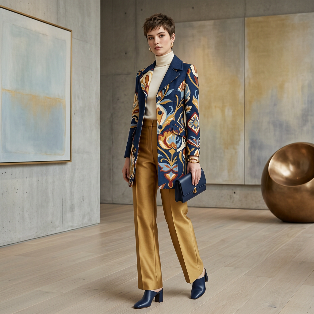 The Ornate Damask Trench – Premium Tailored Coat Outerwear Collection