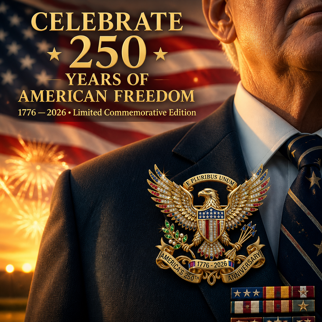 US 250th Anniversary Bald Eagle Brooch Pin — Celebrate 250 Years of American Freedom (1776–2026)