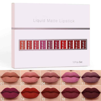 2026 Hot 49% OFF💖10Pcs Liquid Matte Matt Lipstick Set. Long Lasting Lipstick 24 hour Waterproof Lip Gloss