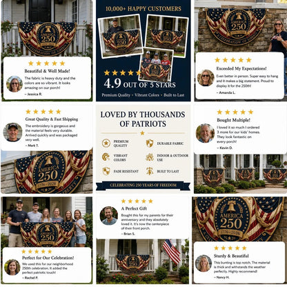 🇺🇸America 250 Fan Bunting Flag A Celebration of Liberty. Heritage. and American Pride 🇺🇸