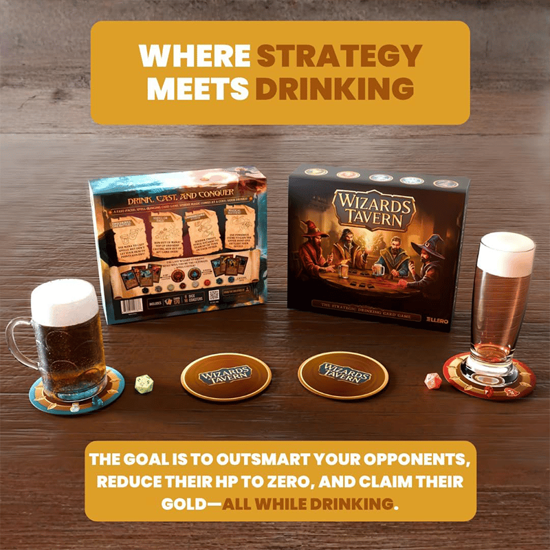 🧙‍♂️Wizards Tavern – Chaotic Fantasy Drinking Game – D&D Themed Party Fun with Dice & Spells 🍺