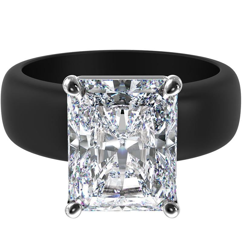 Renfit Silicone Ring – 10×8 mm Emerald Cut CZ | Patent-Pending Design - GlowStone Collection