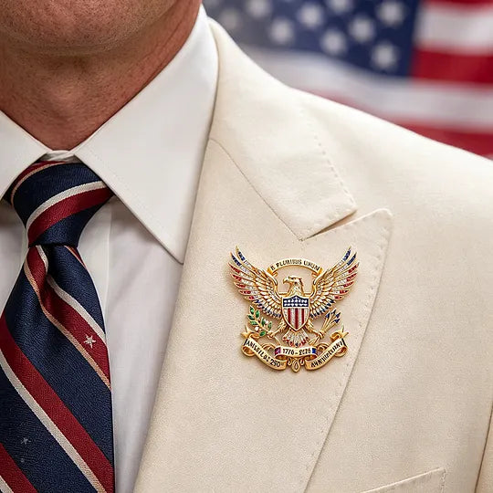 US 250th Anniversary Bald Eagle Brooch Pin — Celebrate 250 Years of American Freedom (1776–2026)