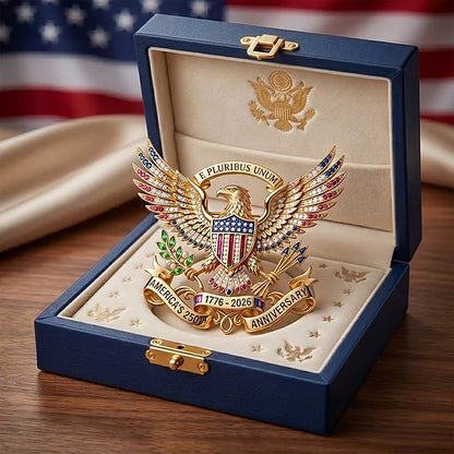 US 250th Anniversary Bald Eagle Brooch Pin — Celebrate 250 Years of American Freedom (1776–2026)