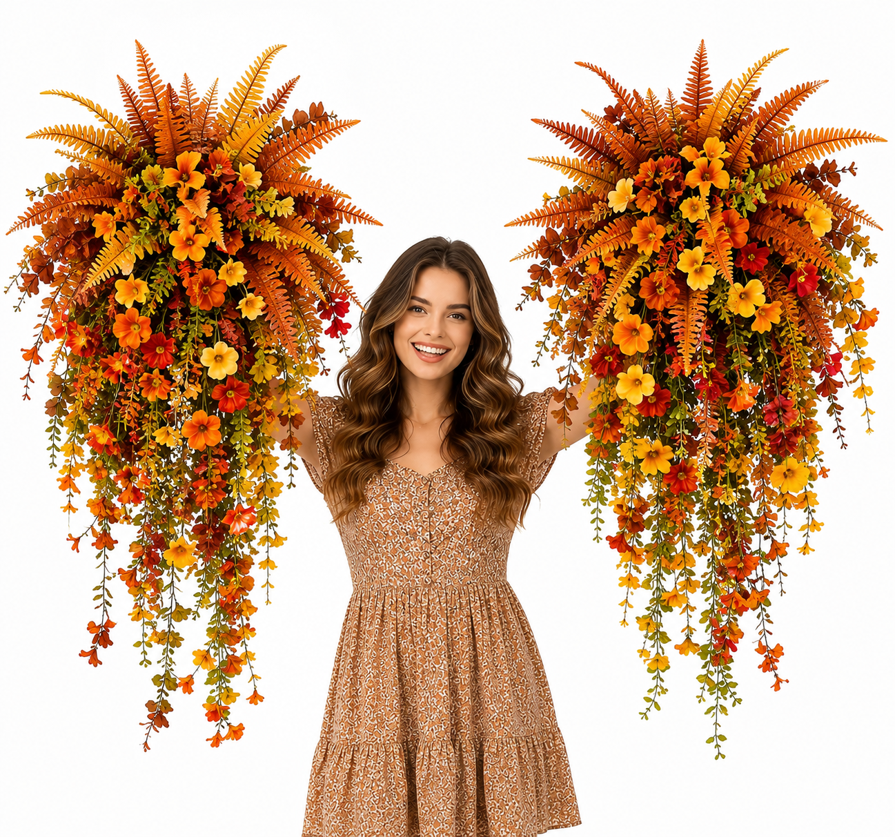 Artificial Fern for Autumn OutdoorDecor- Autumn Porch & DoorDecoration