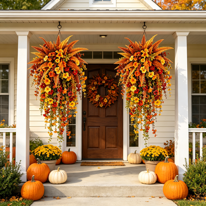 Artificial Fern for Autumn OutdoorDecor- Autumn Porch & DoorDecoration