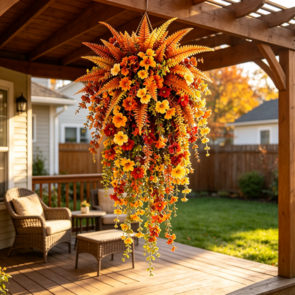 Artificial Fern for Autumn OutdoorDecor- Autumn Porch & DoorDecoration