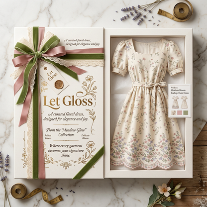 The Meadow Bloom Scallop-Hem Dress
