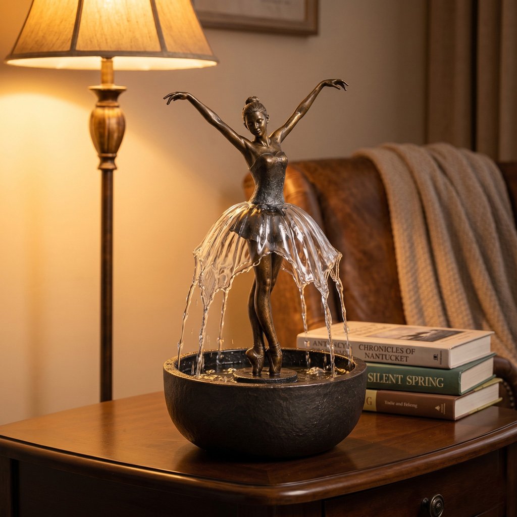 🔥LAST DAY 49% OFF- 💃 Elegant Ballerina Tabletop Water Fountain for Home & Office Decor💧