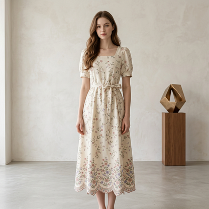 The Meadow Bloom Scallop-Hem Dress