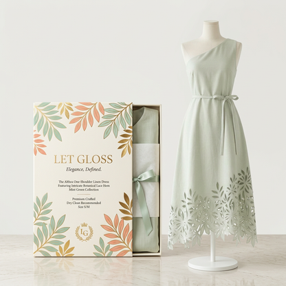 The Althea One-Shoulder Linen Dress
