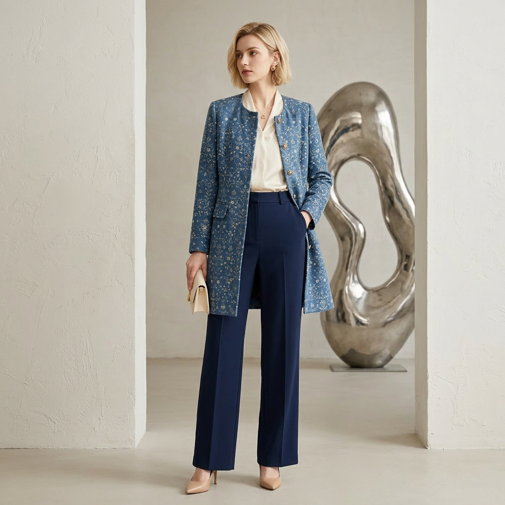 The Women's Floral Jacquard Coat – Designer Edition