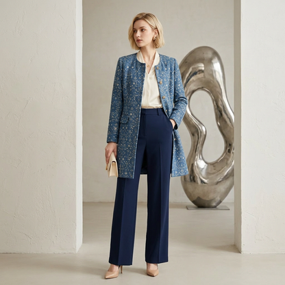 The Women's Floral Jacquard Coat – Designer Edition