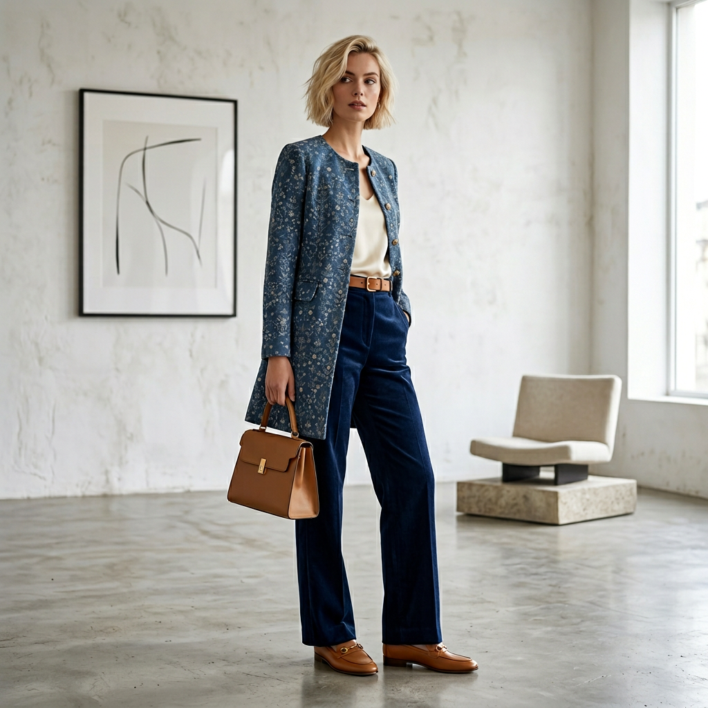 The Women's Floral Jacquard Coat – Designer Edition