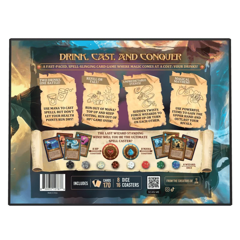 🧙‍♂️Wizards Tavern – Chaotic Fantasy Drinking Game – D&D Themed Party Fun with Dice & Spells 🍺