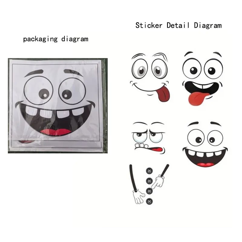 🔥Hot Sale 49% off🌟🎭 4pcs Interesting Cartoon Face Stickers