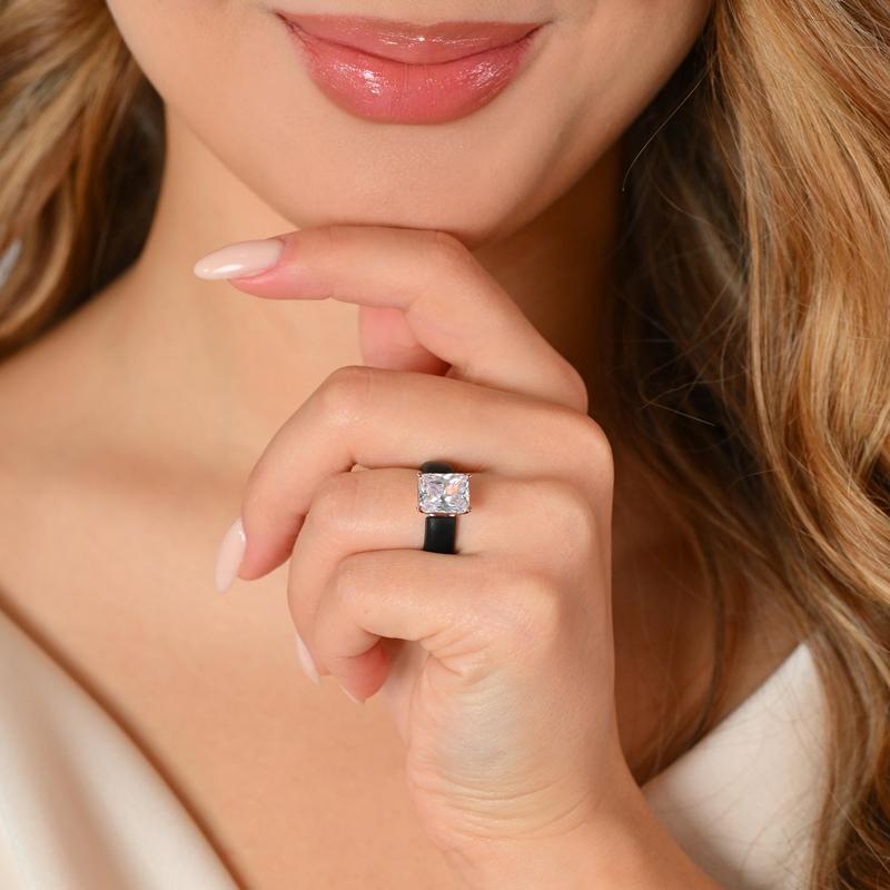Renfit Silicone Ring – 10×8 mm Emerald Cut CZ | Patent-Pending Design - GlowStone Collection