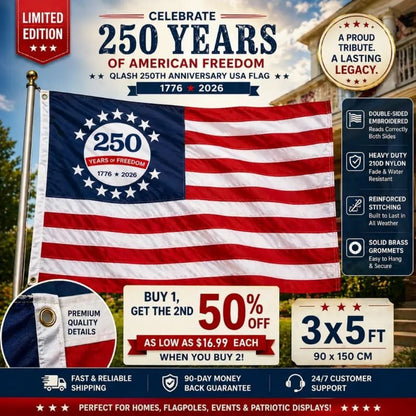 Last Day 49% OFF🔥250th Anniversary USA Commemorative Flag (3x5 Ft).Double-Sided Embroidered