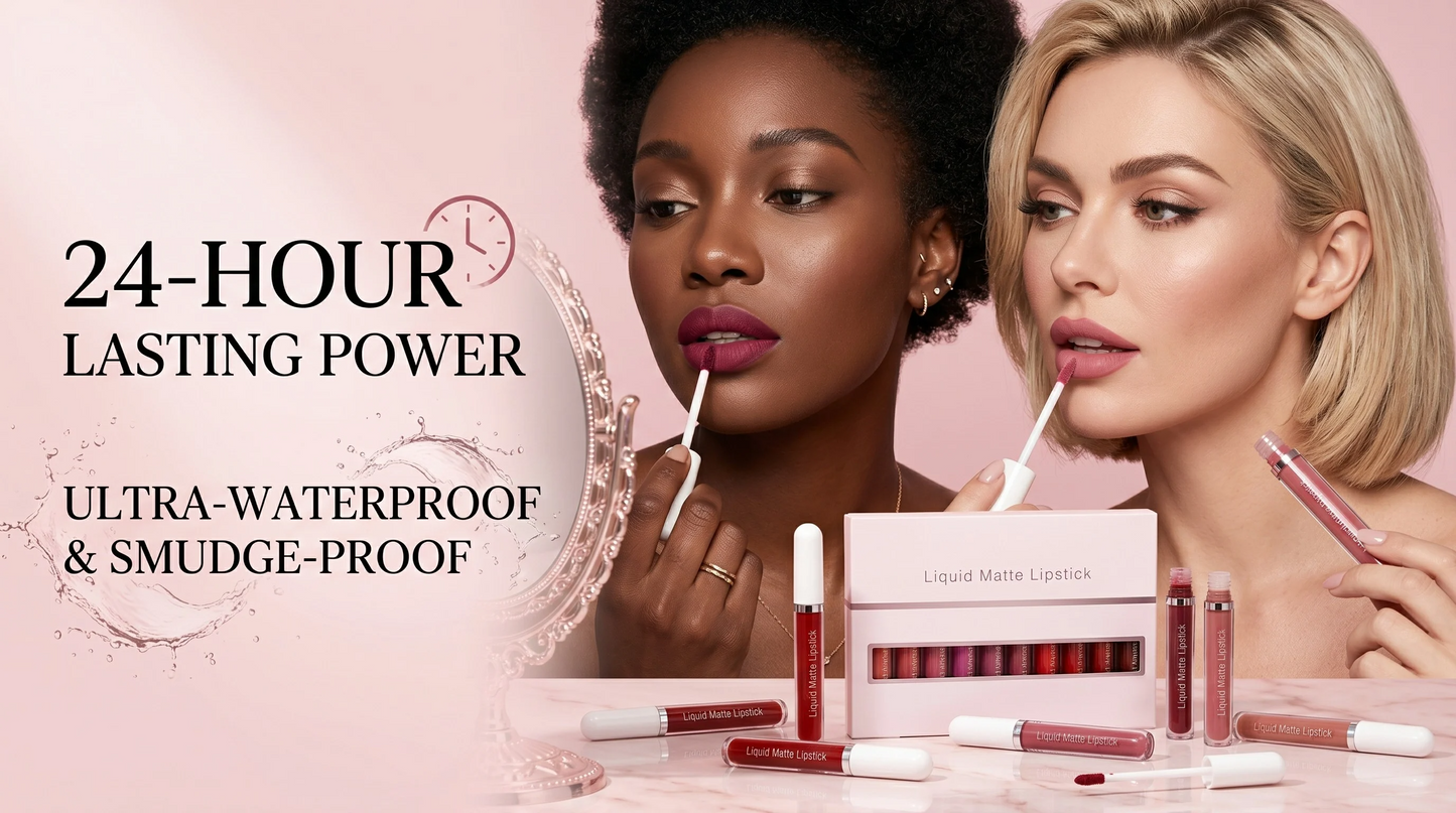 2026 Hot 49% OFF💖10Pcs Liquid Matte Matt Lipstick Set. Long Lasting Lipstick 24 hour Waterproof Lip Gloss
